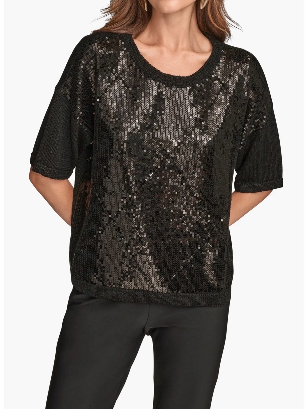 Short Sleeve Sequin Sweater
Donna Karan New York